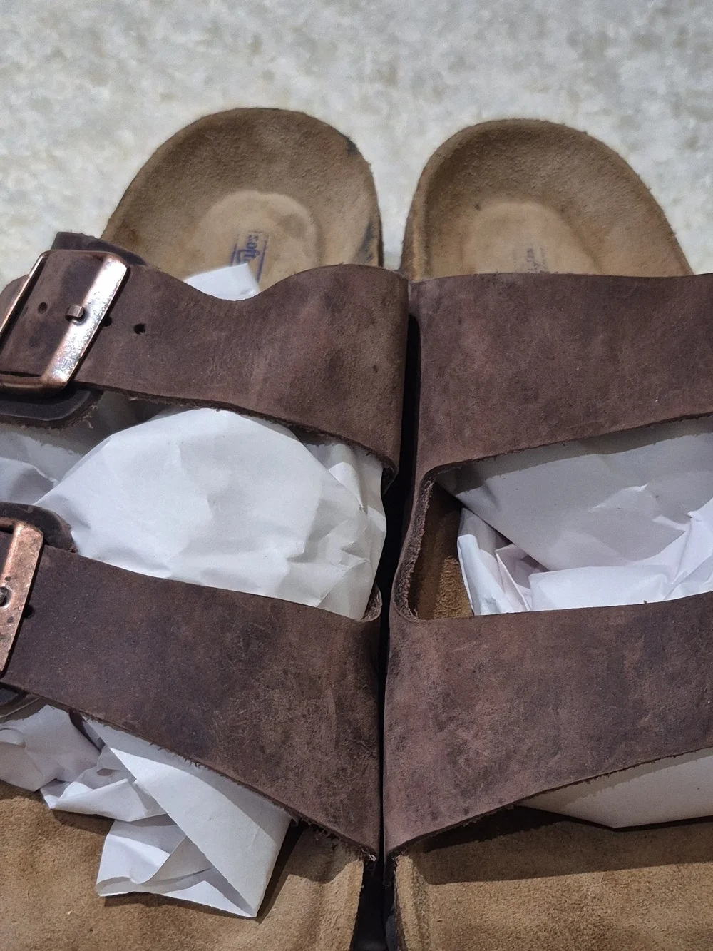 Birkenstock Brown Arizona Two-Strap Leather Sandals